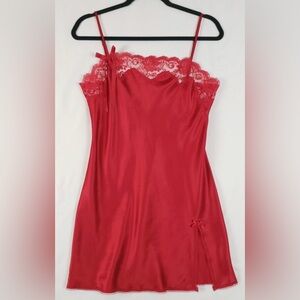 Victoria's Secret Red Lace Satin Slip